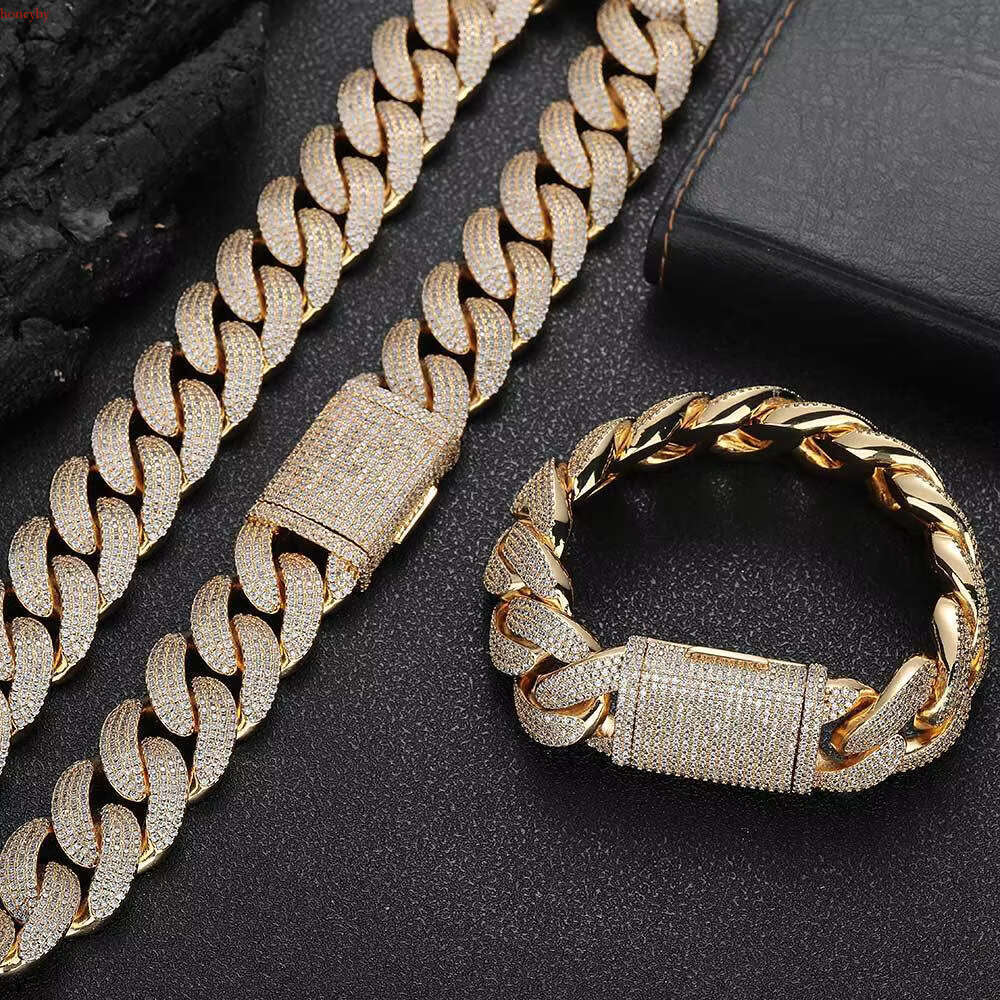 Factory Wholesale Custom 14k 22K Real Solid Gold Certificate Moissanite Dia Fashion Cuban k Chain Necklace Jewelry