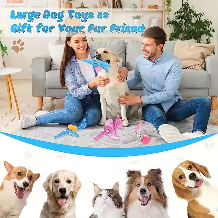 Dog Toys Puppy Toys Cute Squeaky Elephant Toy with Crinkle Paper Stuffed Plush Animal Dog Toys to Make joy and excitement for Small Medium Large Dogs 