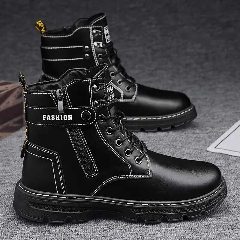 Luxury Mens Ankle Boots Autumn New Anti slip Desert Boots Outdoor Zipper Climbing Shoes Work Boots Botas Hombre Z250303