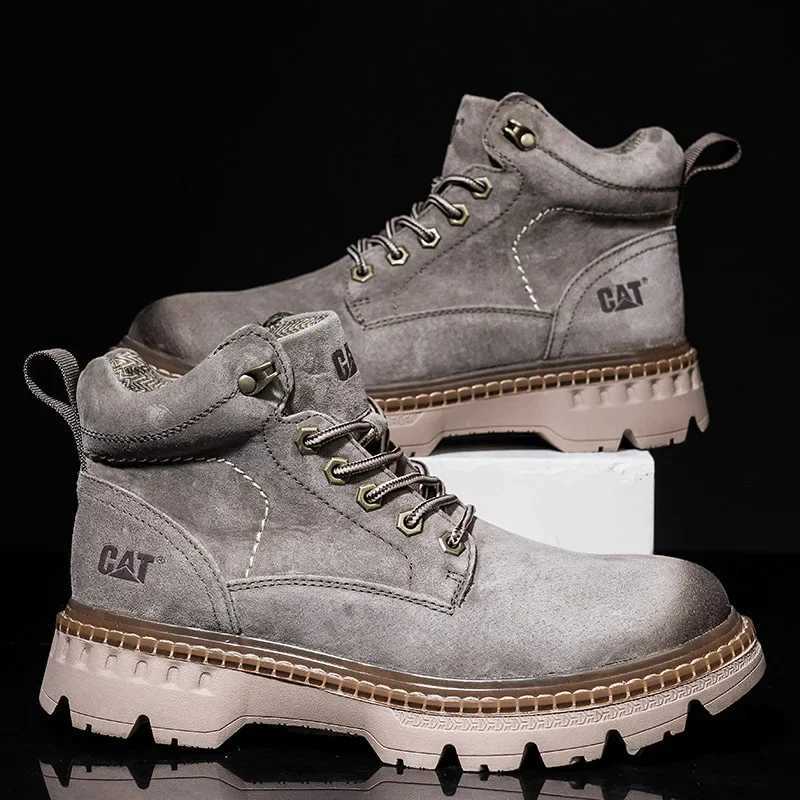 High quality mens boots genuine leather mens hiking boots new comfortable soft and wear-resistant mens platform shoes Botas Para Hombre Z250303