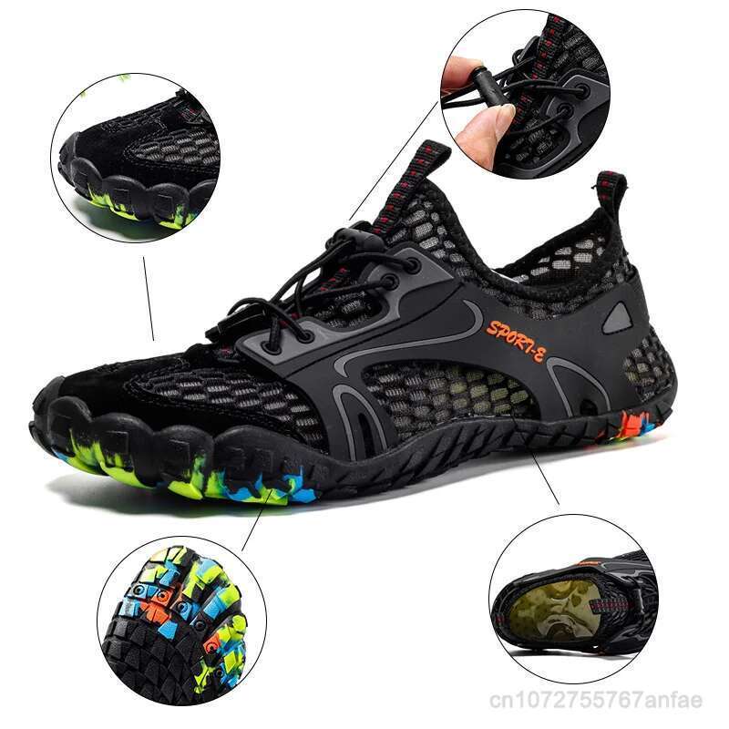 Breathable Waterproof Hiking Men Suede Mesh Outdoor Sneakers Rock Climbing Man Sport Quick-dry Trail Trekking Shoes
