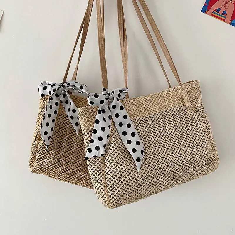 New Arrival Casual Straw Large Capacity Beach Tote Wicker Women Shoulder Bags Rattan Handbags Summer Beach Bag Travel Big Purses Female T250303