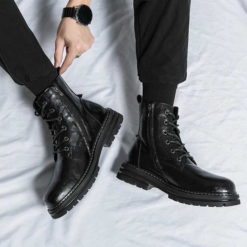 Genuine Leather Handmade Luxury Designer Brand Chelsea Dress Cowboy Man Shoes for Men Casual Business Boots Ankle Boots Footwear Z250303