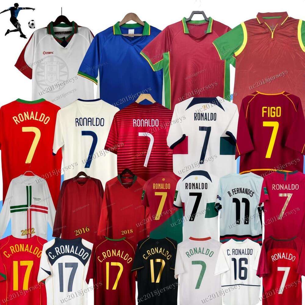 Retro classic 1998-2023 CRONALDO soccer jerseys 92 93 94 96 98 99 00 02 04 06 12 16 18 PoRTugal PAULETA RUI COSTA FIGO NANI PEPE Portugieser football shirt long sleeves