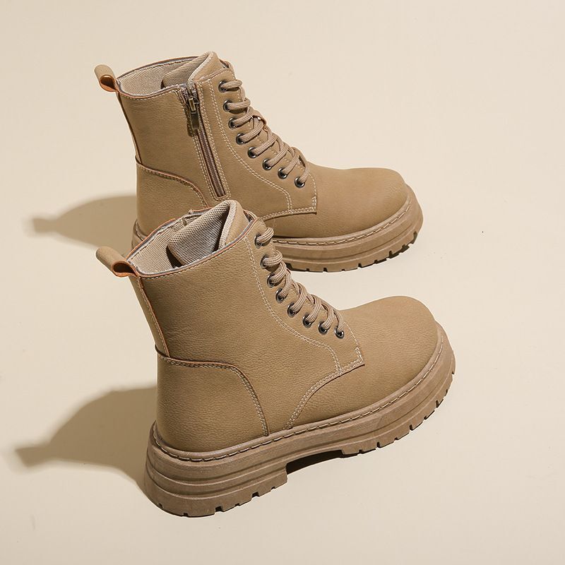 2025 Designer s New Fashion Martin Women s Autumn UK Thick Bottom Short Multi Functional Yellow Brown Black Spot Short Boots Casual Shoes