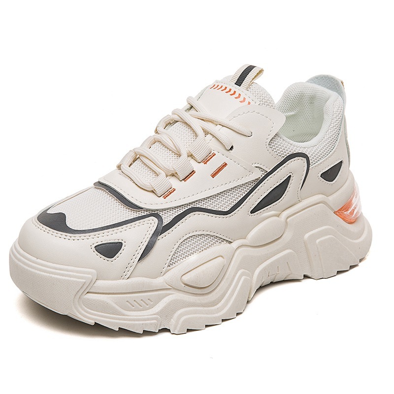 Daddy Shoes 2025 Designer Spring Summer New Internet Celebrity Multi Functional Thick Sole Add Light Breathable Small White Shoes Casual Women s Sneak