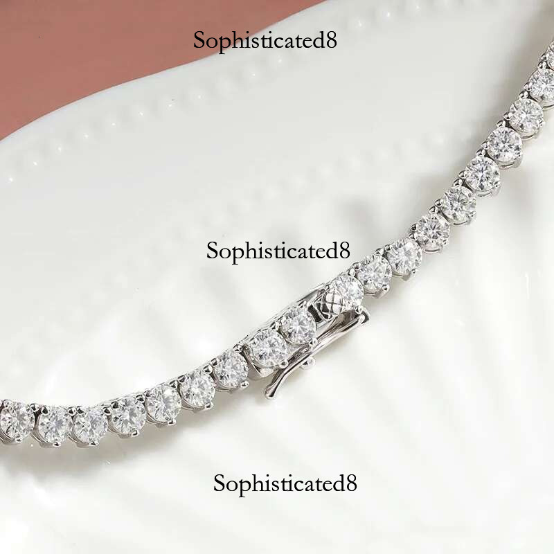Classic 3 Claw Moissanite Tennis Necklace For Women Men S Sterg Sier Engagement Dia Neck Chain Wedding Jewelry Gifts
