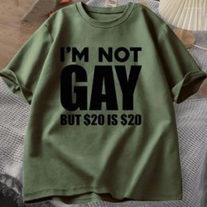 Men's T Shirts I'm Not Gay But 20 Is Shirt Funny Men Women LGBTQ Pride Tshirts Cotton Shrot Sleeve Tee Oversized Male Clothes