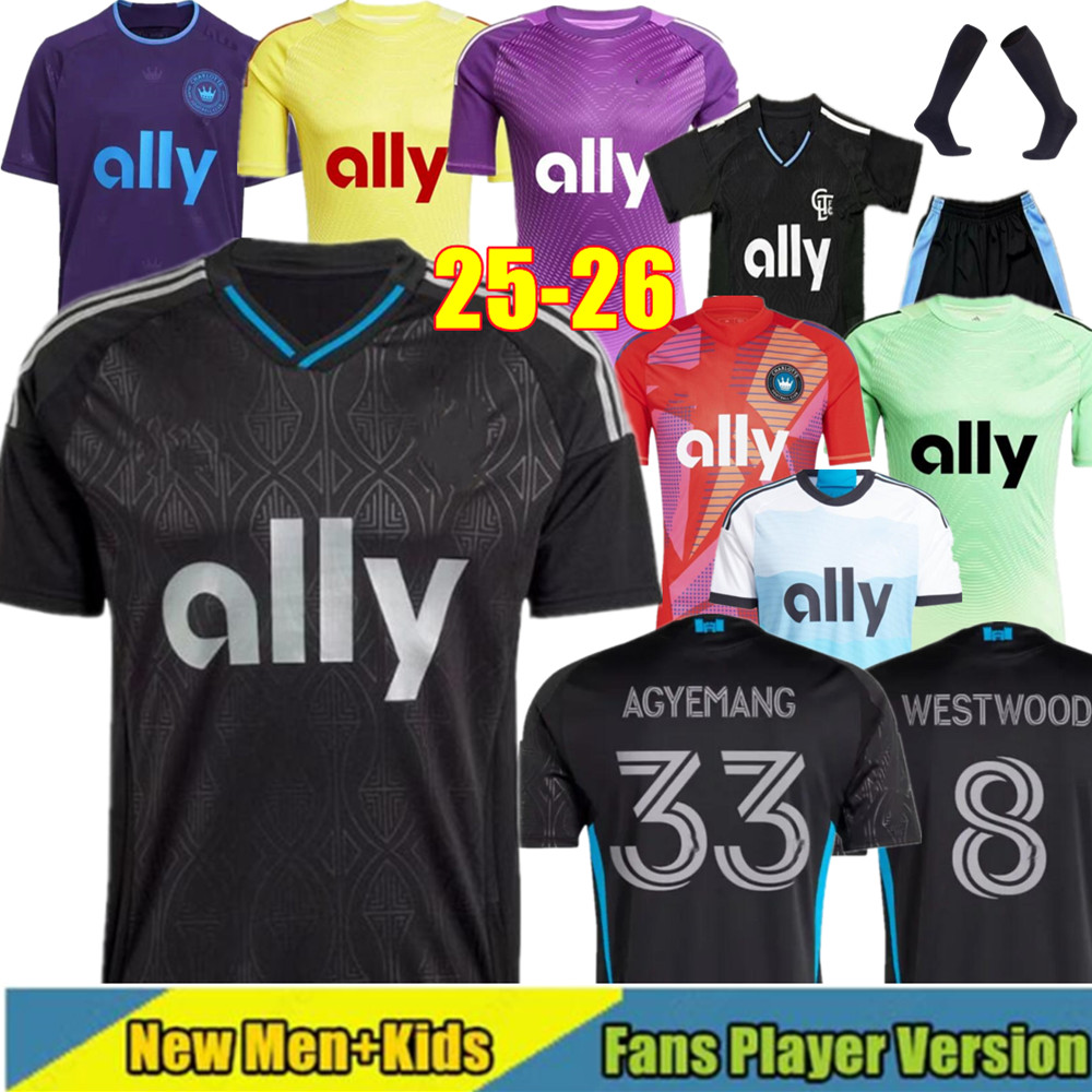 25 26 CharlotteS FC Soccer Jerseys ZAHA ABADA WESTWOOD AGYEMANG 2025 2026 football shirt BRONICO VARGAS BENDER TUILOMA MALANDA man kids