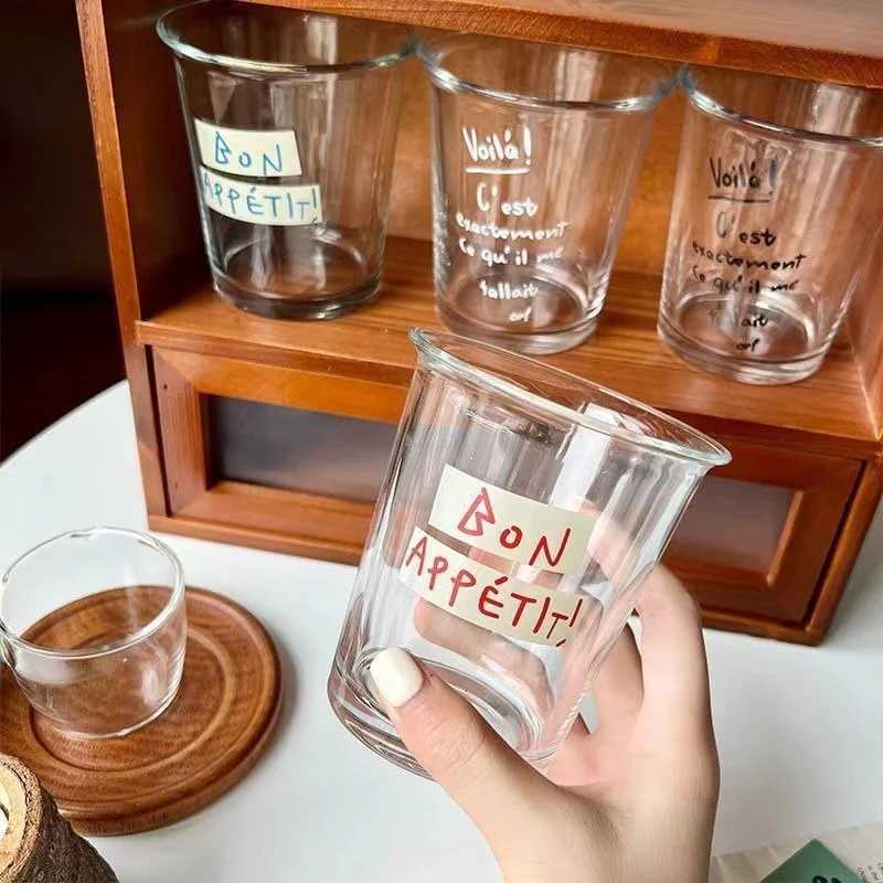 Mugs 350ML Home Daily Water Cup Cafe American Iced Latte Coffee Cup Drink Juice Cold Drink Simple ic Transparent Glass Cup CL250303