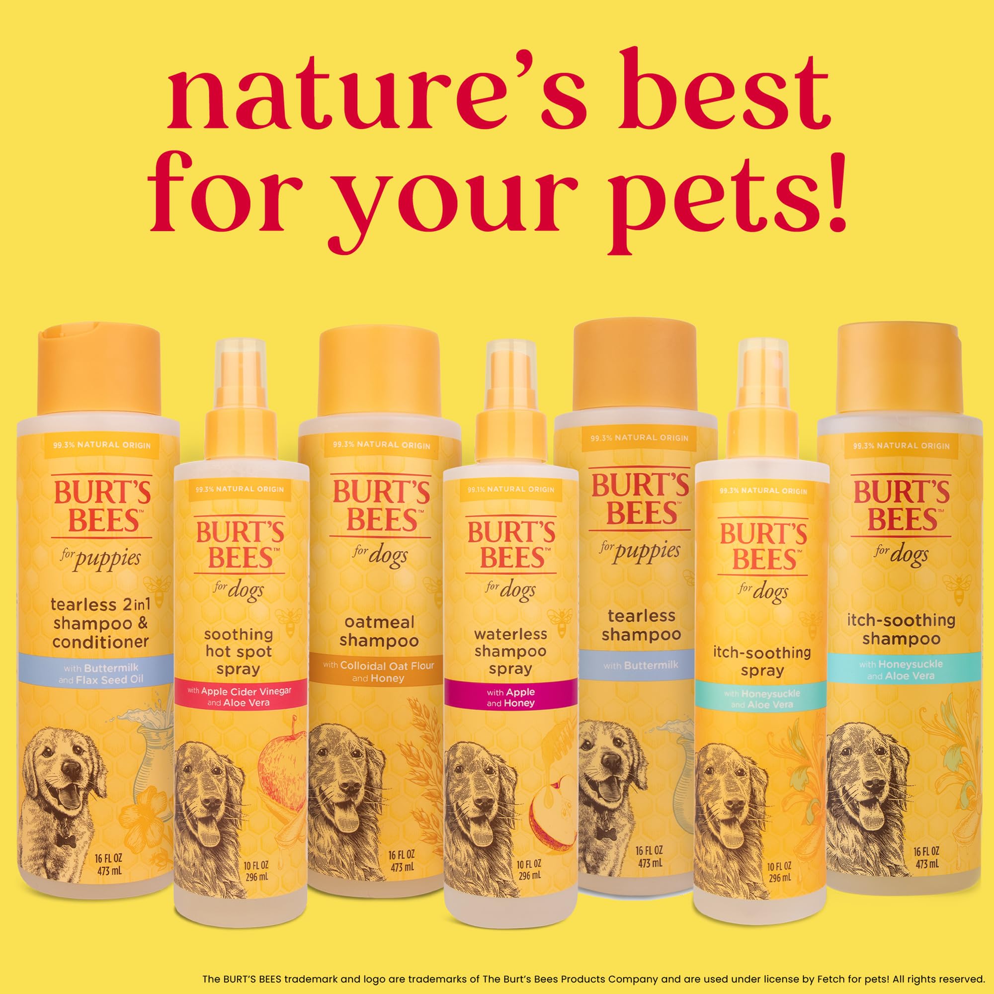 Burt's Bees for Pets Naturally Derived Waterless Shampoo Spray with Apple and Honey - Dry Dog Shampoo for All Dogs and Puppies - Cruelty Free, 10