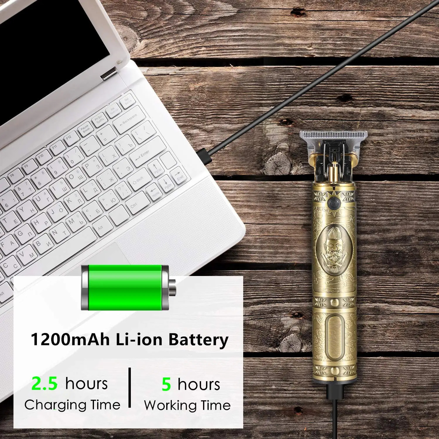 T9 USB Wireless Stainless Steel T Blade Sharp Hair Trimmers Men Shaver Rechargeable Baldheaded Hair Clippers Cutting Machine 250324