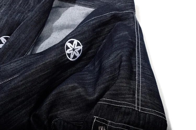 #4201 Japanese Men Kimono Jacket Streetwear Fashion Cardigan Denim Windbreaker Jackets Men Harajuku With Embroidery Plus Size 250228