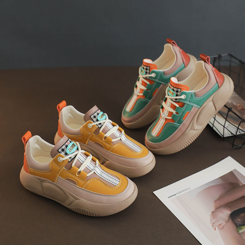 Designer s New Fashionable Thick Soled Height Increasing 2025 Season Outdoor Sports And Leisure Comfortable Soft Soled Color Blocked Shoes