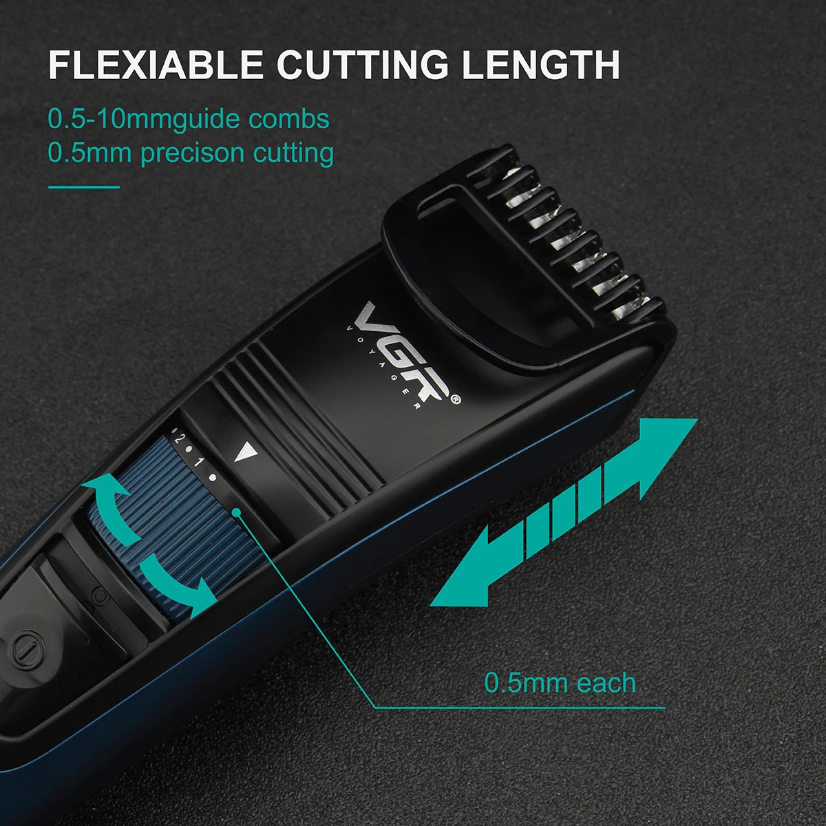 0.5-10mm Adjustable Beard And Hair Trimmer For Men Cordless Stubble Hair Clipper Electric Lithium Battery Haircut Rechargeable 250324