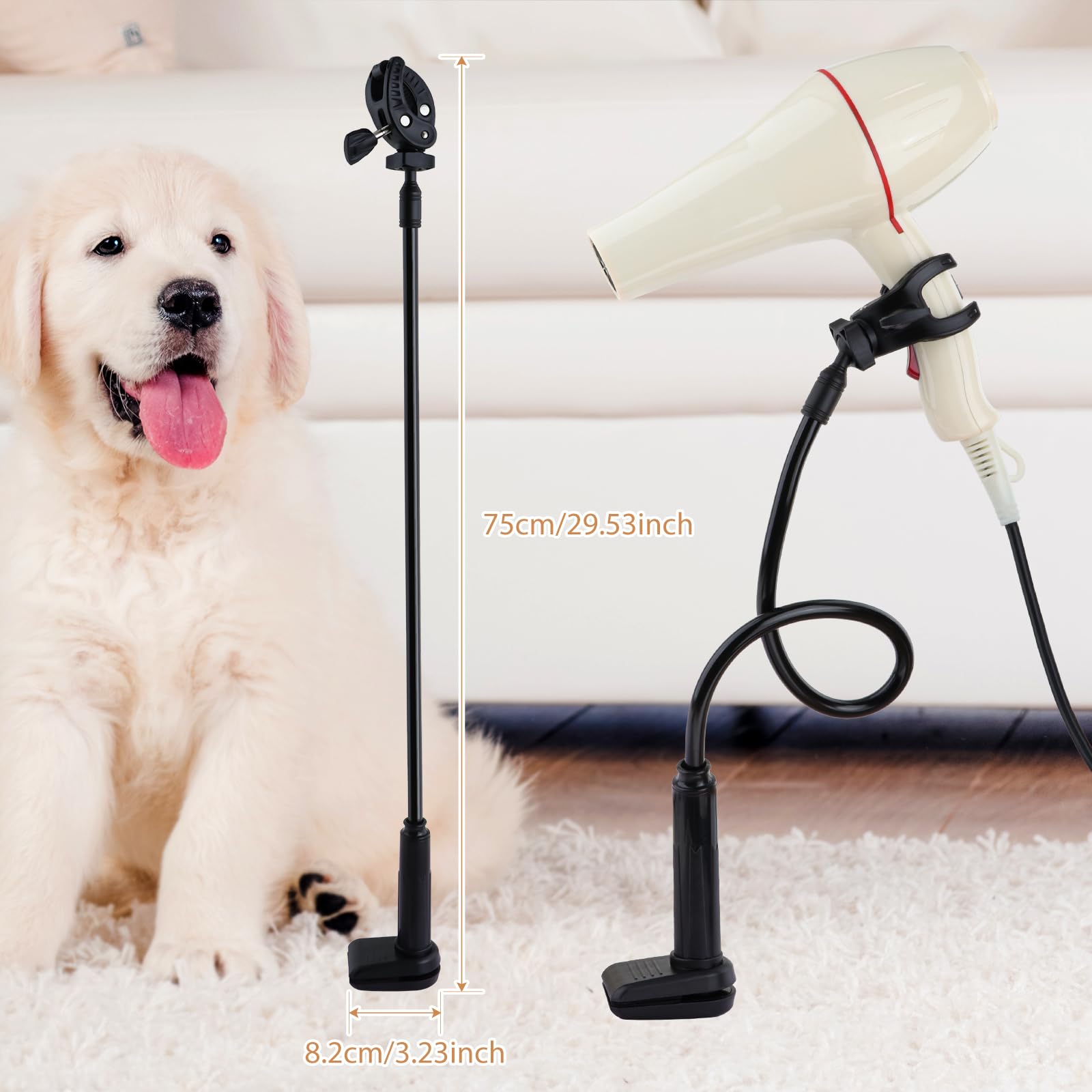 360 Degrees Rotatable Hair Dryer Stand for Dog Cat Grooming