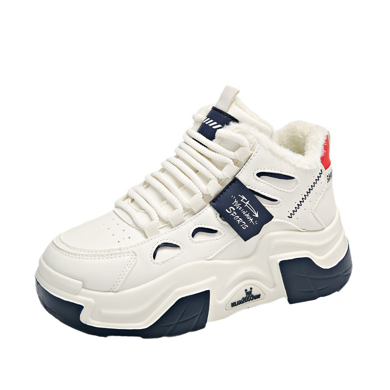 Plush High Top 2025 New Product Designer Warm And Plush Anti Slip Casual Height Increasing Cotton Shoes For Women Fashion Sports Short Boots