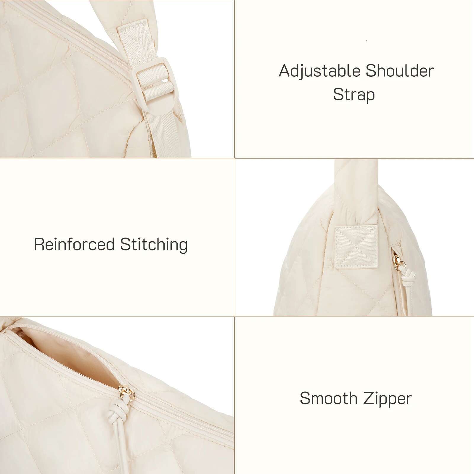 Missnine Women's Shoulder Quilted Puffer With Adjustable Strap Puffy Large Tote Crossbody Wallet Hobo Bag