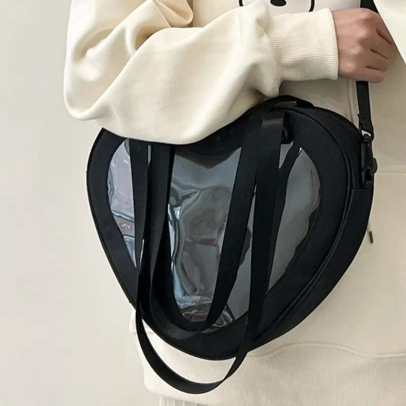 Love Heart Design Itabag Women 2025 New Transparent Crossbody Bags Purses And Handbags Ita For Girls JK Uniform Bag