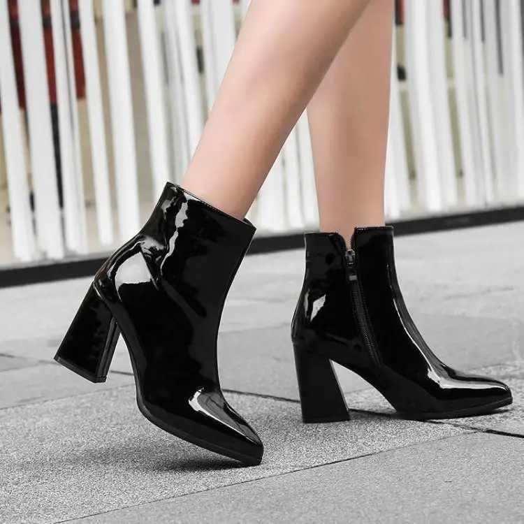 White ankle boots silver dot boots womens luxury designer zipper low point autumn rock 2025 womens fashionable rubber shoes Z250303