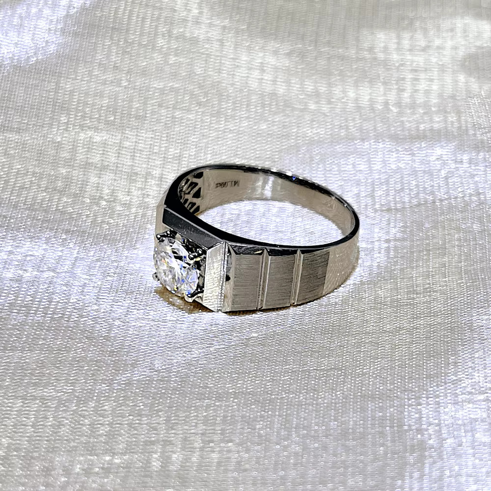 Men's Platinum Silica Ring 14K&