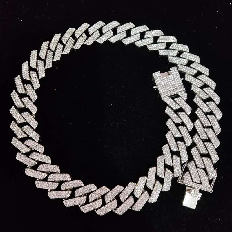 Men Hip Hop Chain for Fashion party 20mm width Rhombus Cuban Chains Necklace Hiphop Iced Out Bg jewelry