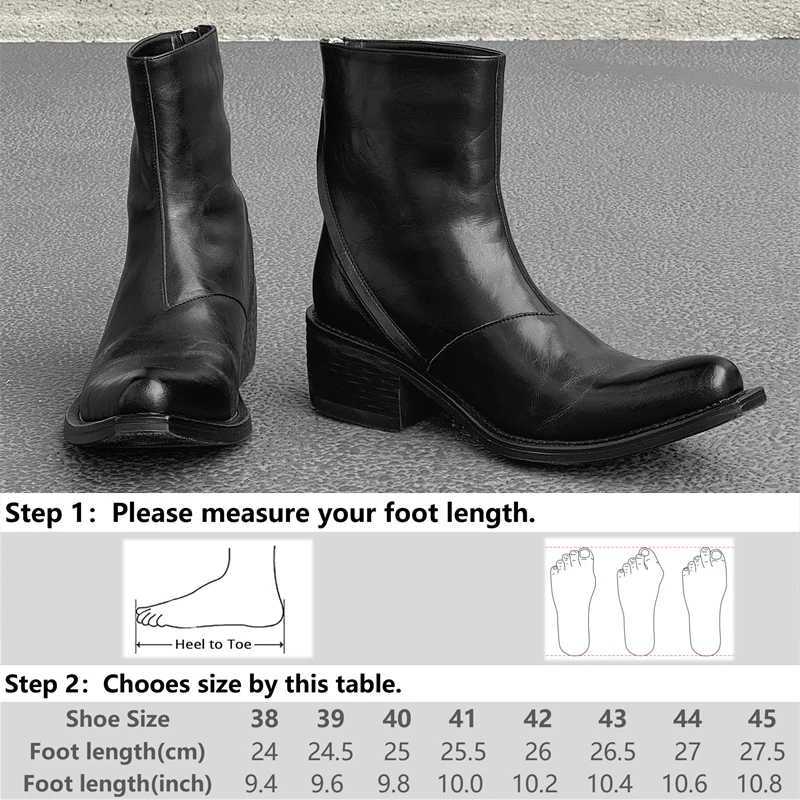 Leather boots mens brand British style comfortable and fashionable thick soled wizard ankle boots Z250303