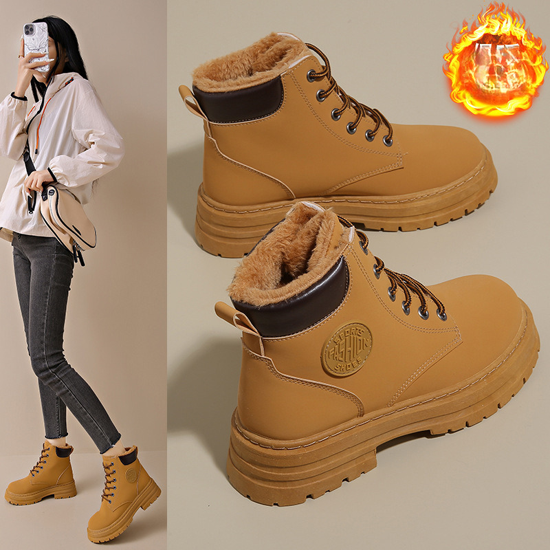 2025 New Designer Velvet High Top Martin Multifunctional Short Boots With Thickened And Velvet Casual Anti Slip Warm Cotton Shoes For Women s Snow Boo