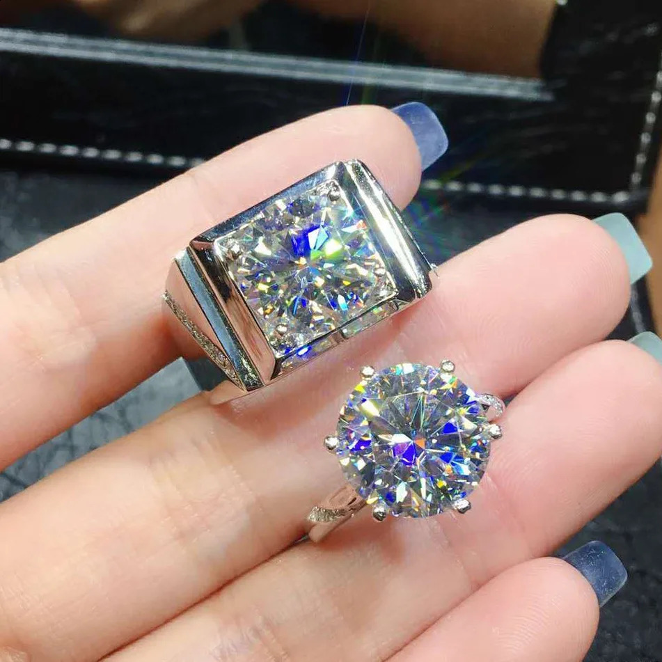 Handmade Male 5ct Lab Diamond Ring 925 sterling silver Engagement Wedding band Rings for Men Party Gift 250303