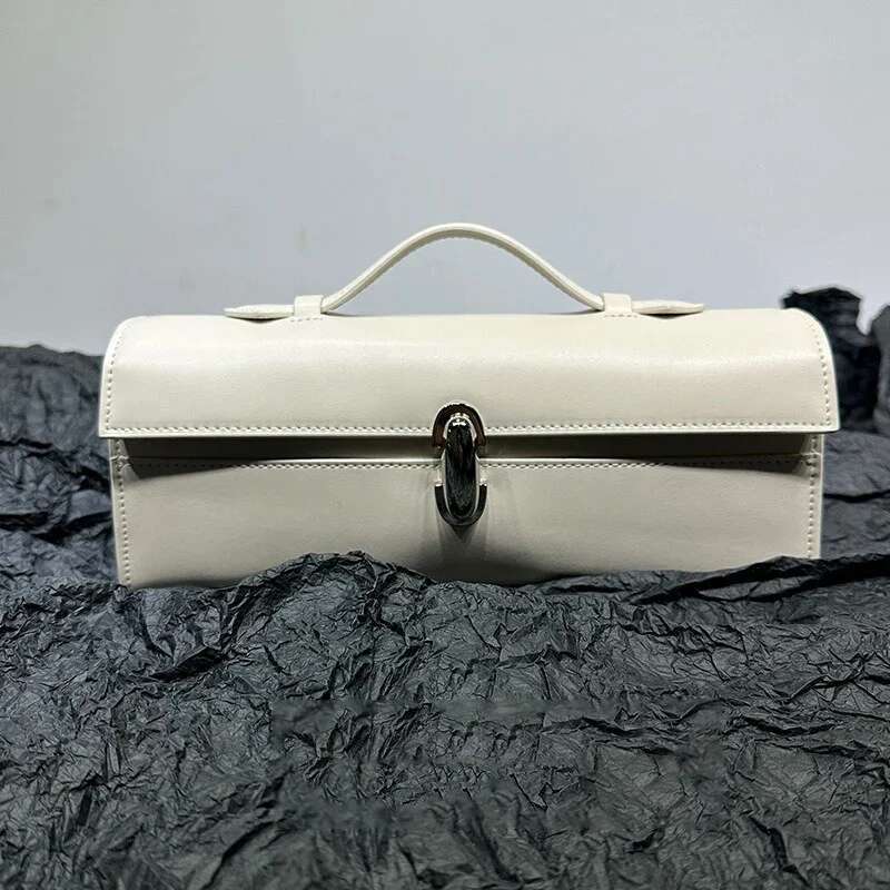 Women's Bags Brand Genuine Leather Tote Women's Simple Handbag Small Square Baguette Bags High Quality Savette Symmetry Slim Bag