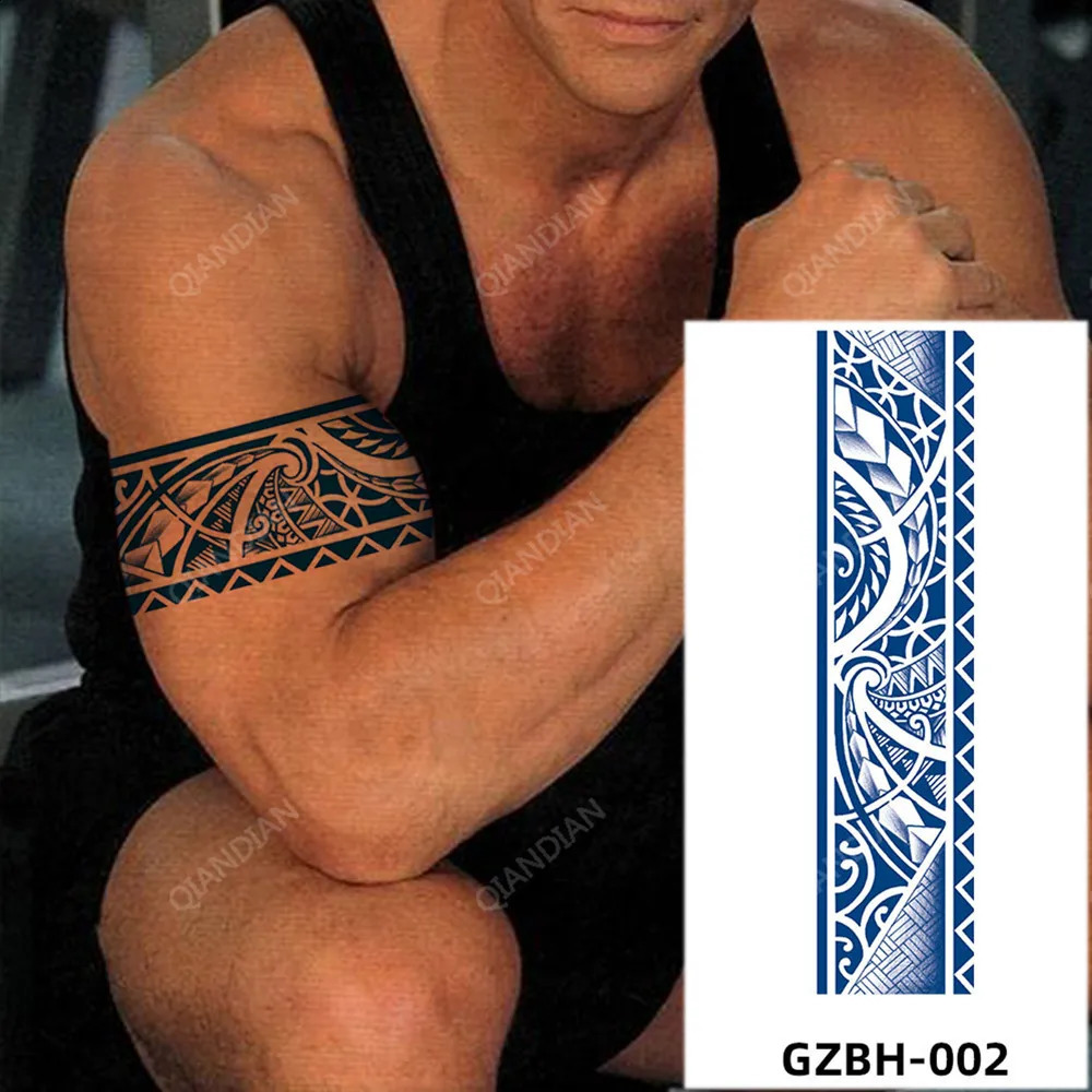SemiPermanent Juice Temporary Tattoo Waterproof Man Armband Sticker 15 Days Long Lasting Wave Dragon Flower 250219
