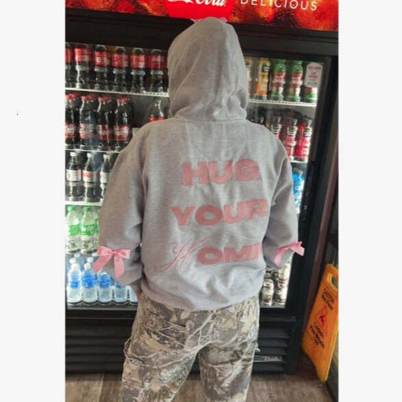 New autumn and winter letter embroidery trendy brand loose with bow decoration sweet hoodie batch