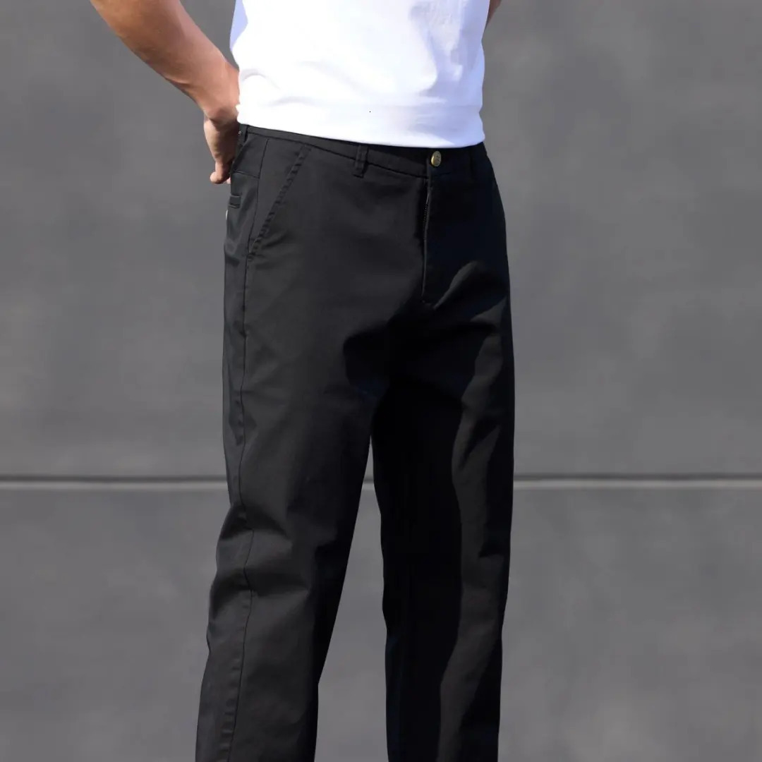 2025 Stretch Men Pants Straight Fit Cotton Golf Trouser Male Spring Summer Formal Dress Office Work Casual Black Navy Blue Khaki 250303