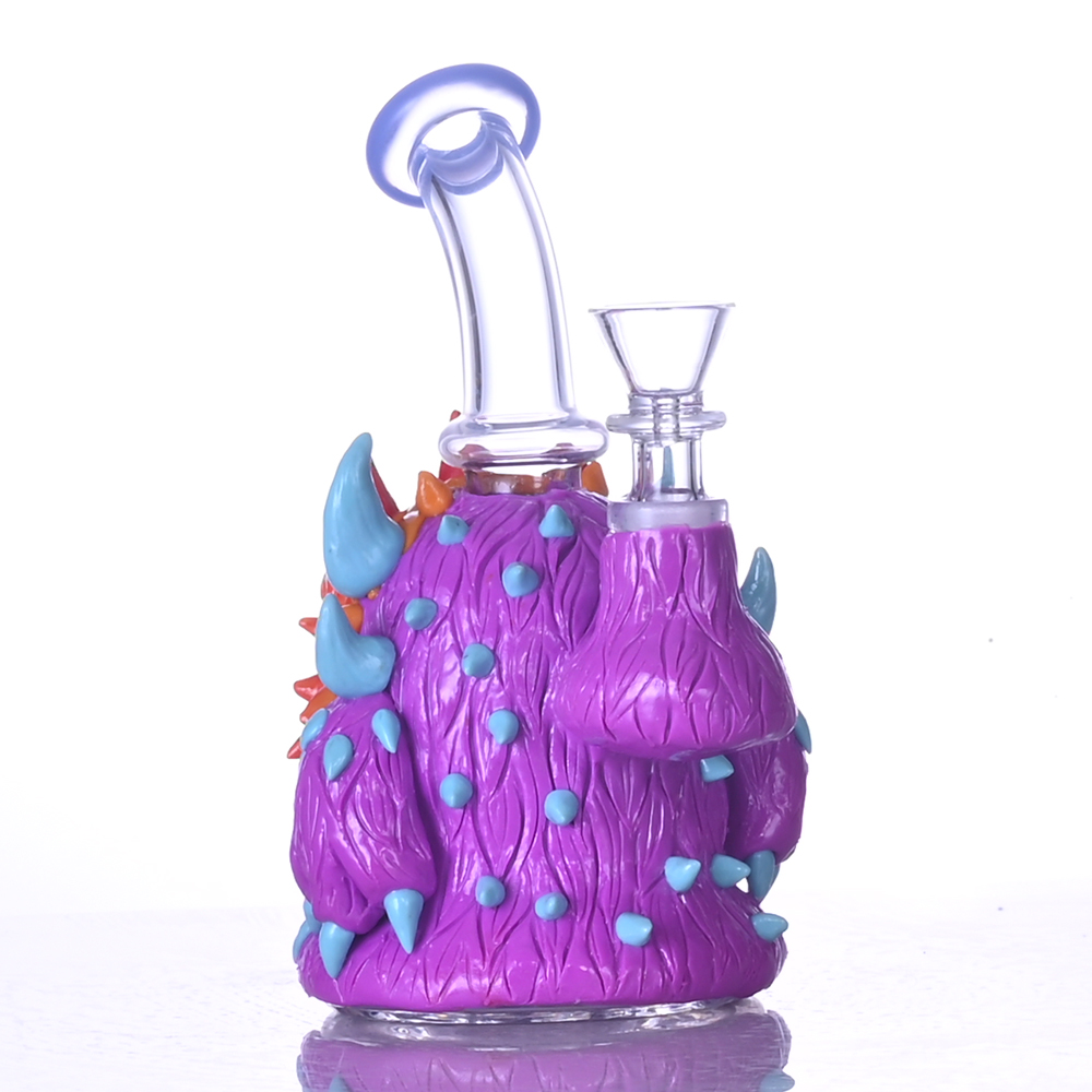 Glass Bong With Cute Monster,Monster Bong,Borosilicate Glass Water Pipe,Glass Hookah,Hand Painted,Home Decorations,HippiesGlass,6.2in