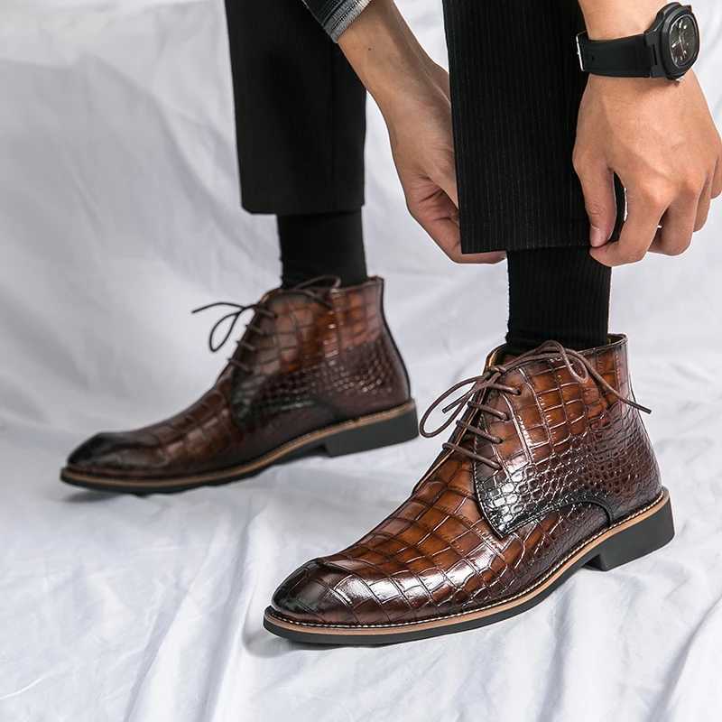 Mens leather designer handmade winter spring luxury wedding boots mens casual Chelsea dress business casual shoes footwear Z250303