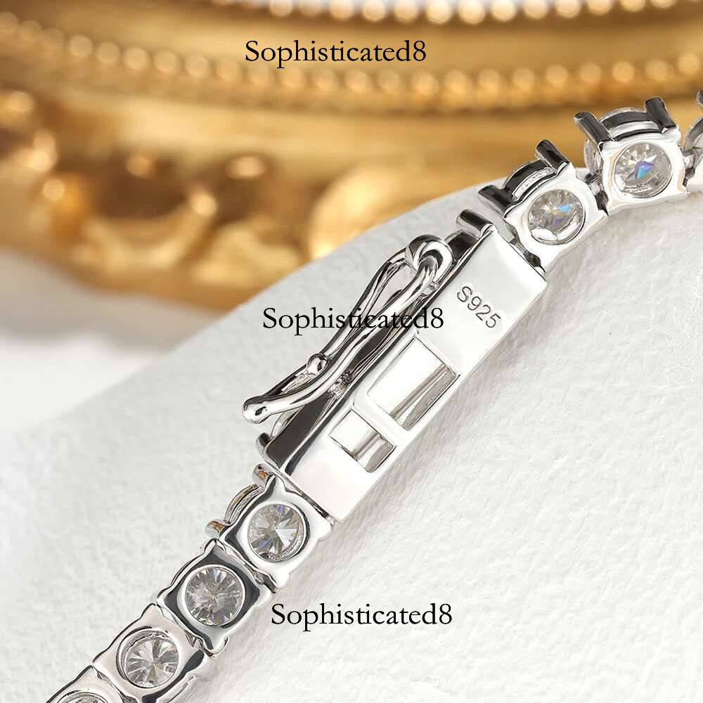 Serenity D Color VVS1 Moissanite Tennis Necklace Women Men S Sterg Sier Sparkg Neck Chain Plated Hip hop Jewelry