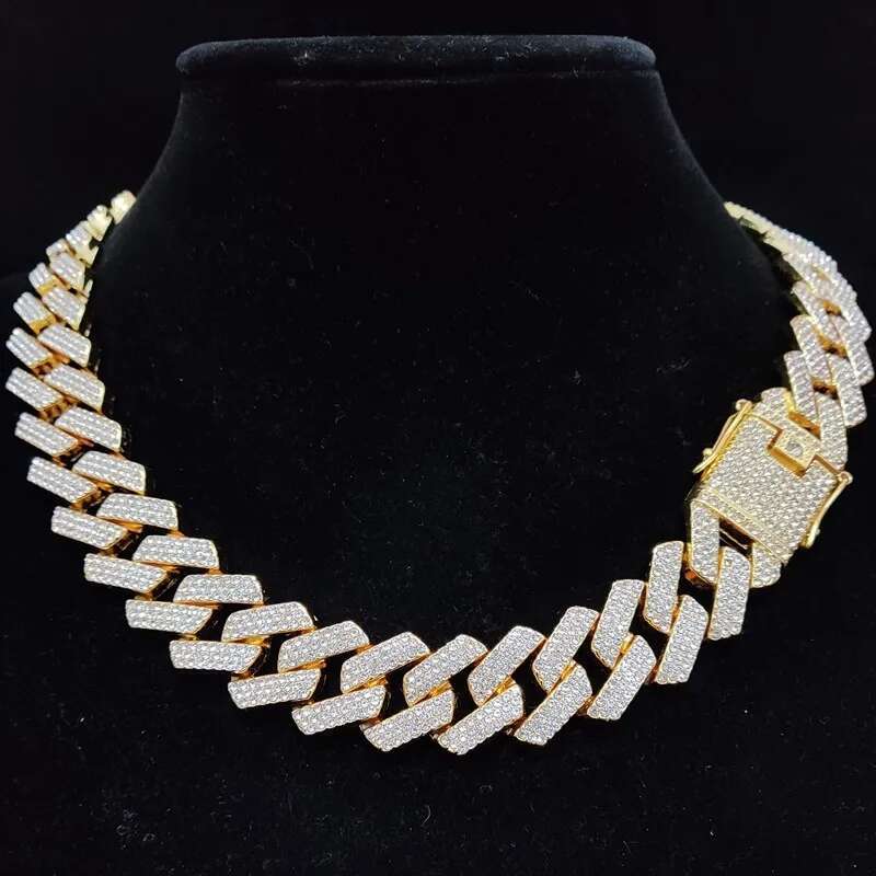 Men Hip Hop Chain for Fashion party 20mm width Rhombus Cuban Chains Necklace Hiphop Iced Out Bg jewelry