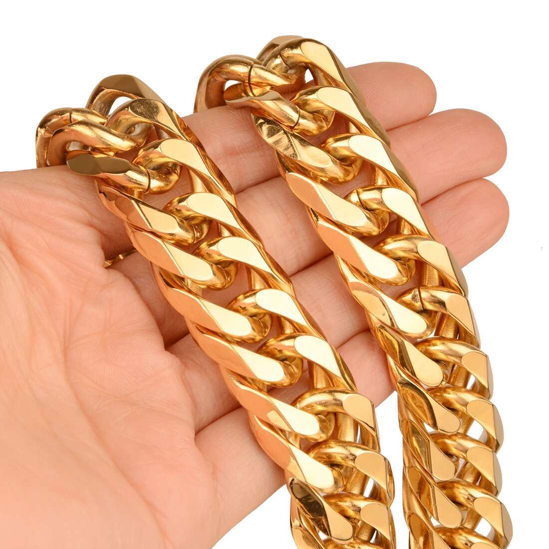9/11/13/16/19/21MM Heavy Polished Men/Women Stainless Steel Sier/Gold Color Cuban Curb k Chain Necklace Or Bracelet
