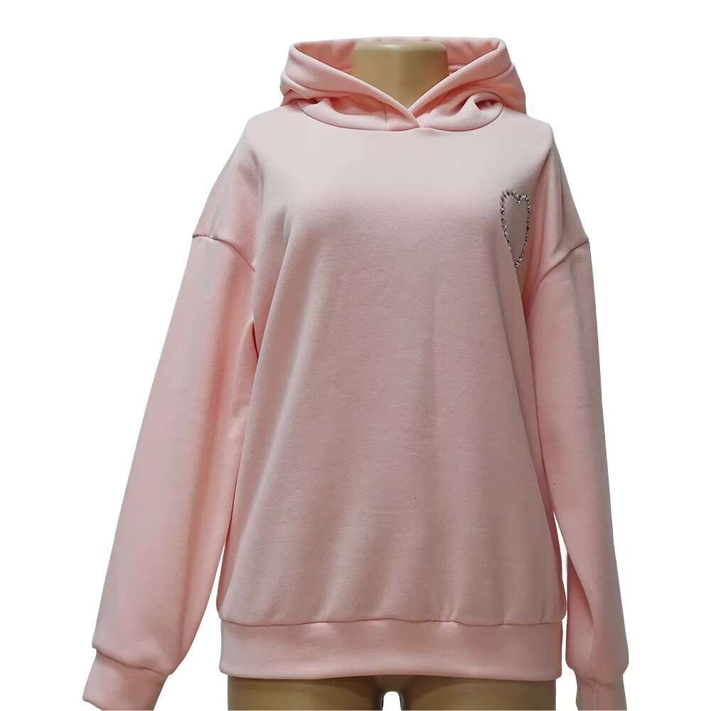 High Quality Spring Plus Size Hooded Women's Hoodies & Sweatshirts Plain Dyed Dia Studded Halter Hoodie