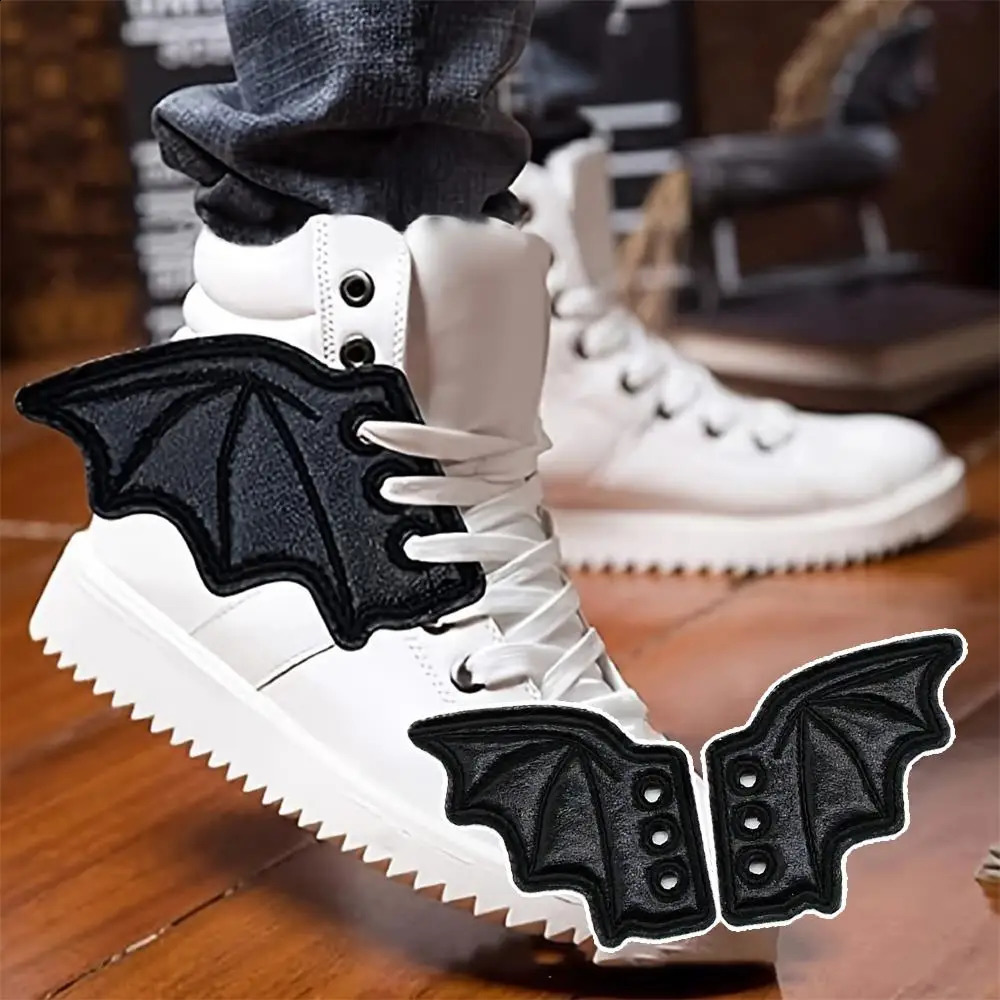 1 pair of angel wing shaped girl boots skateboard shoes DIY decoration sports shoes clothing shoes decoration punk expression style Halloween 250218