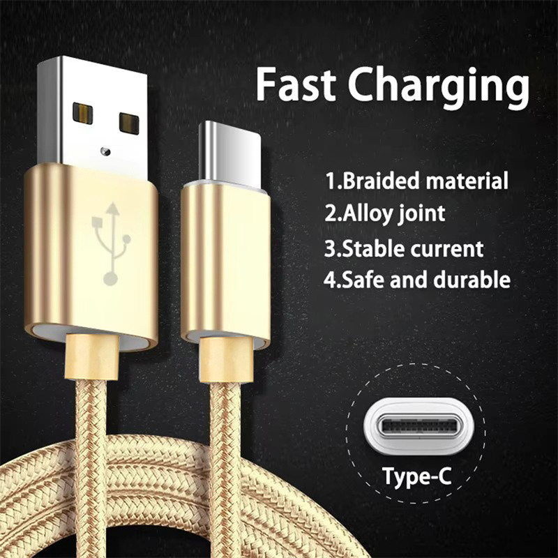 1M 2Ft 2M 6Ft 3M 10Ft USB To Type C Nylon Braided Data Cable Suitable For iPhone 16 15 Plus Pro Max Android Samsung C to C Fast Charging Cable USB Dev