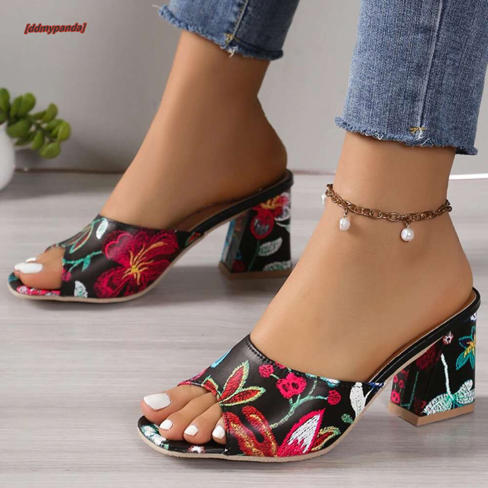High Quality Shoes for Women Open Toe Women's Summer Outdoor Casual Chunky Heels Large Size Slippers atillas Mujer #ddmypanda