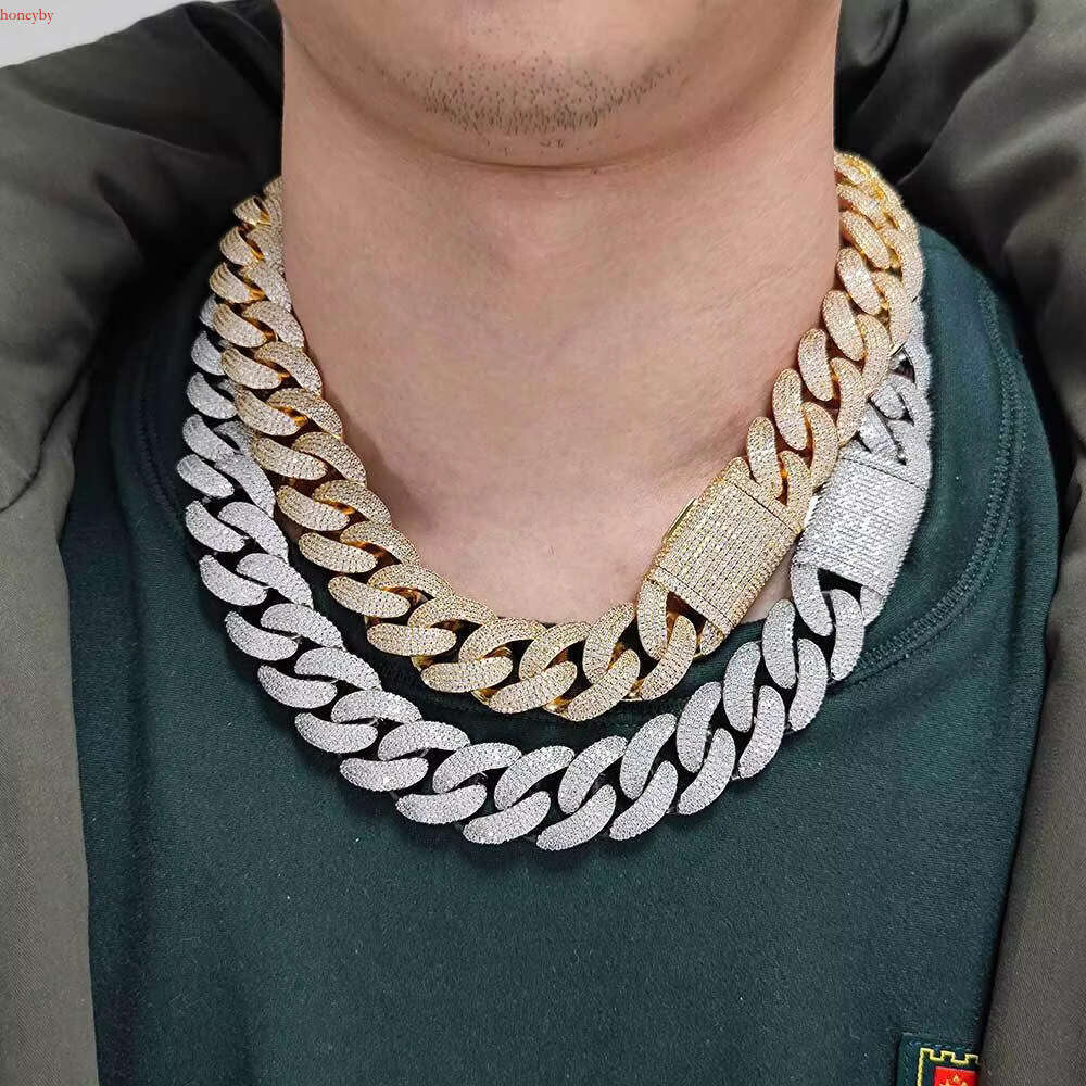 Factory Wholesale Custom 14k 22K Real Solid Gold Certificate Moissanite Dia Fashion Cuban k Chain Necklace Jewelry