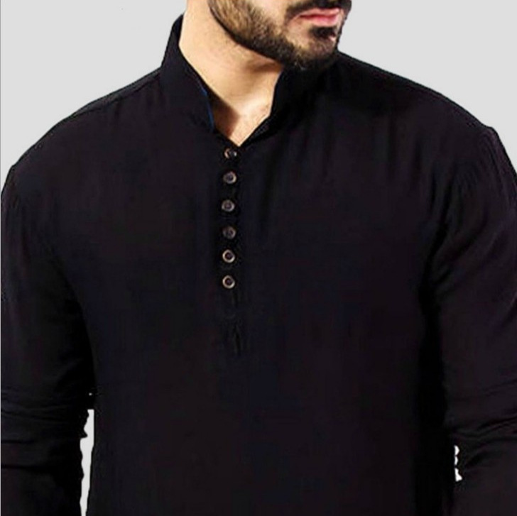 Simple Men's Arabian Long Shirt for Muslims - Classic Fashion Robe