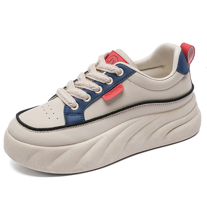 2025 Spring summer Designer s New White Shoes For Women s Outdoor Leisure Thick Soled Height Increasing Sports Board Casual Shoes