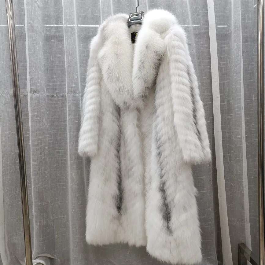 Furyoume Hot 2024 Women Winter Real Fox Coat X-long Clothes Natural Fluffy Fur Jacket Ladies Fashion Streetwear