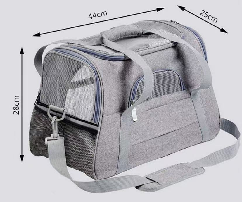 Fashion leather back Cat Transport Aires approved pet transport bag for small medium sized dog cats foldable soft top travel puppy carrier white