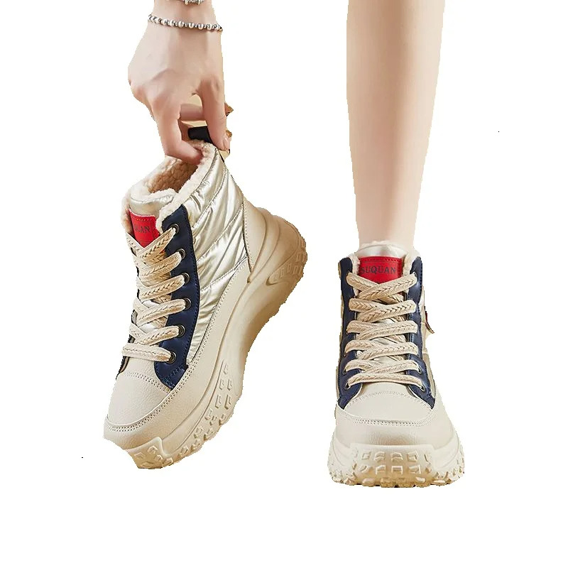 2025 Winter Designer s New Plush Korean Edition Thick Bottom High Help Women s Warm Multi Functional Leisure Sports Cotton Shoes Women s Snow Boots