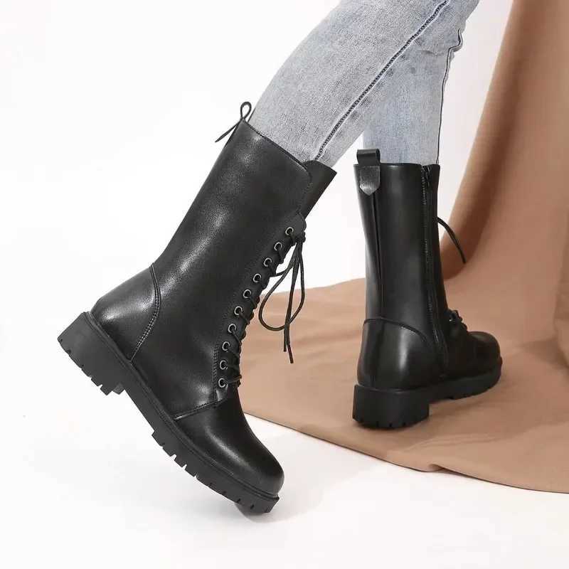 Womens Designer Knight Boots Autumn Winter Fashion Lace Side Zipper Ankle Boots Womens Platform Shoes Bota De Vaqueiro Z250303