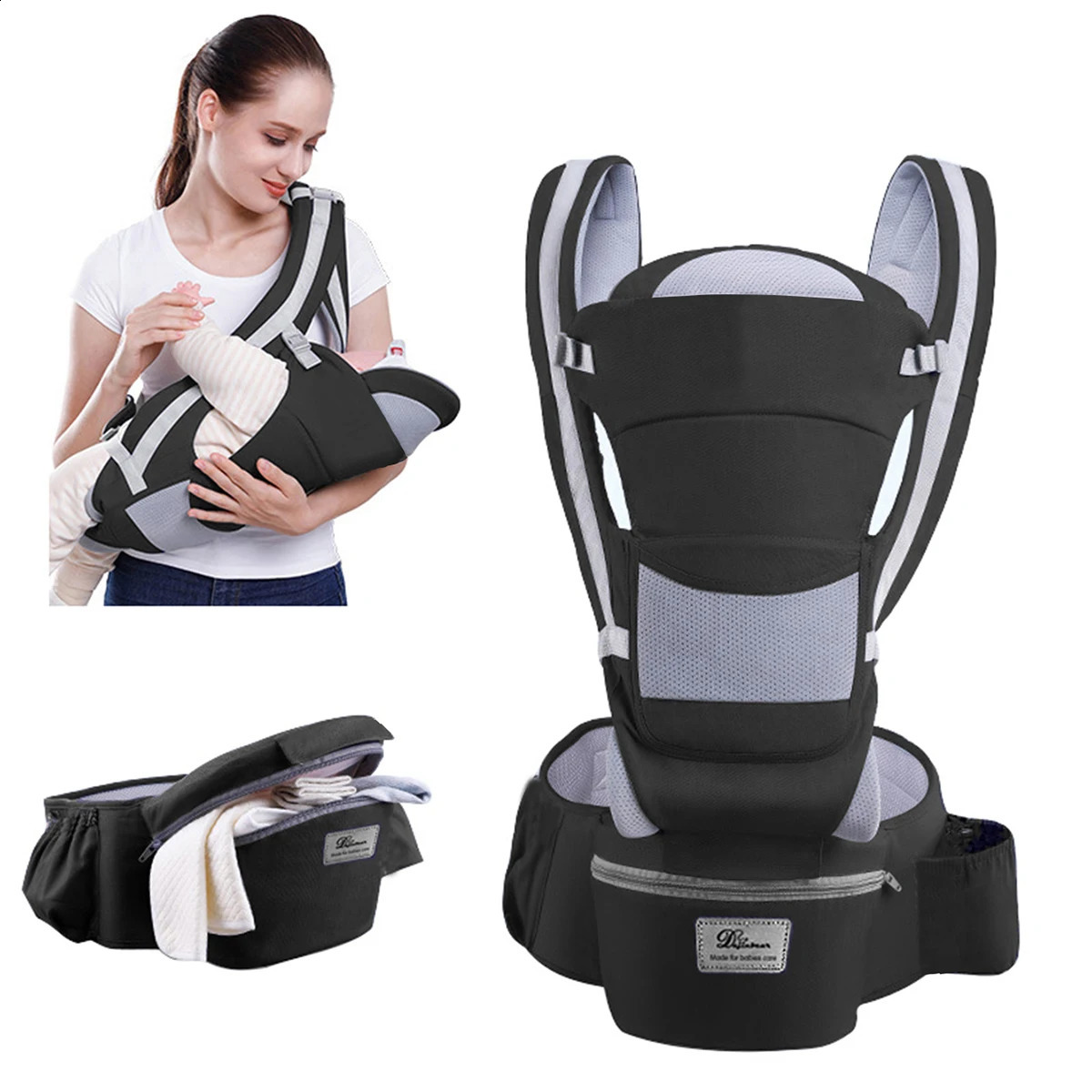 Ergonomic Baby Backpack Infant Hipseat Front Facing Kangaroo Wrap Sling Travel 250221